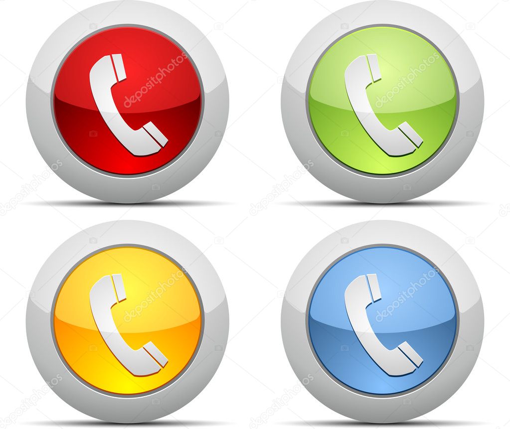 Coloured phone vector icons