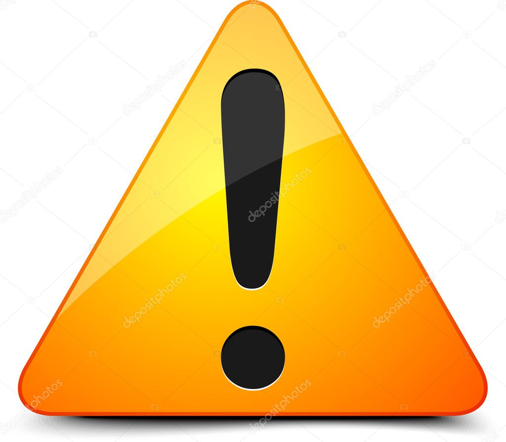 Exclamation danger sign
