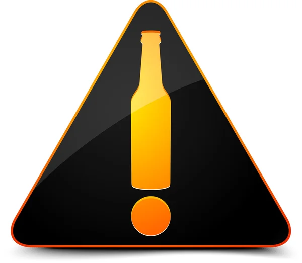 Beer Warning Sign — Stock Vector