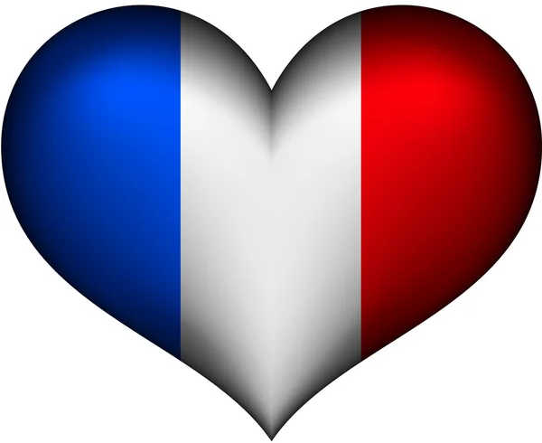Francia corazón — Vector de stock