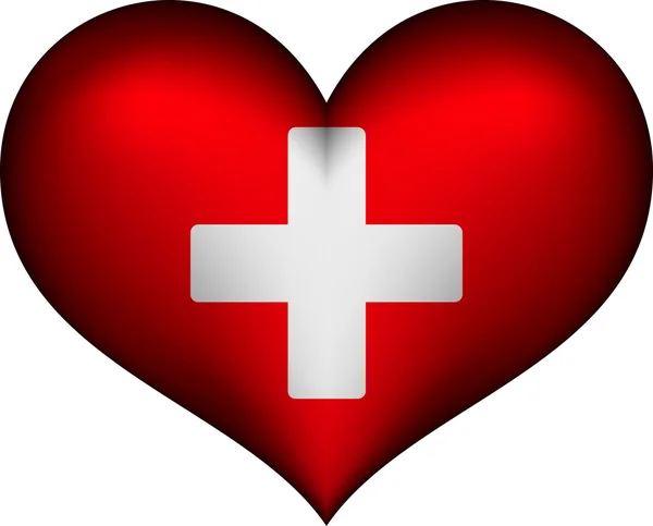 Zwitserland hart — Stockvector