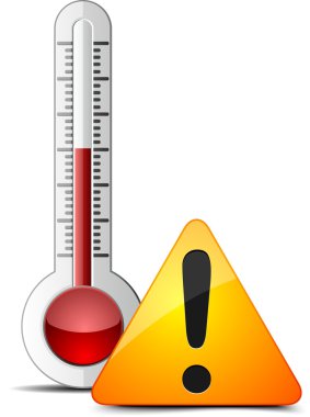 Thermometer by hot summer. clipart