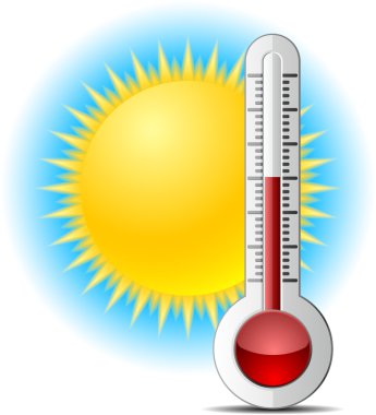 Thermometer by Summer. clipart