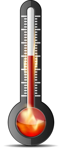 Thermometer in fire — Stock Vector