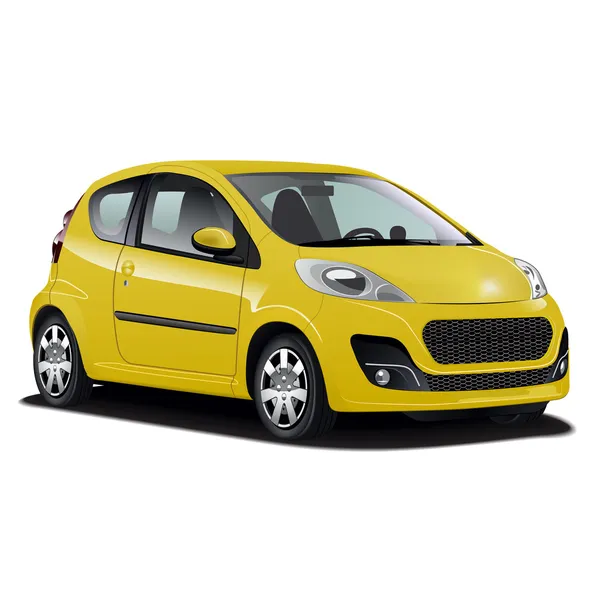 Hyper realista amarelo carro ilustração — Vetor de Stock