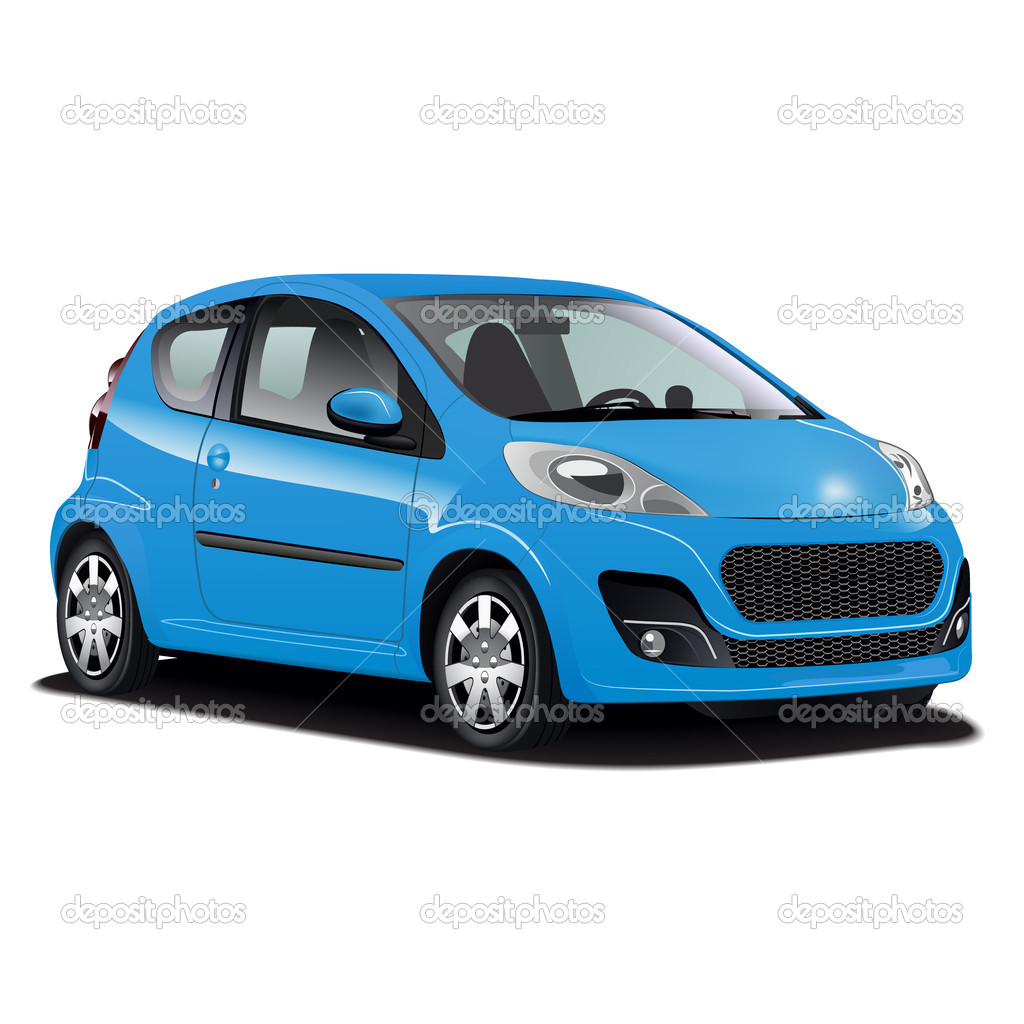 Hyper realistic blue car illustration