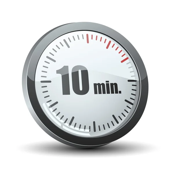 10 Minutos temporizador — Vetor de Stock