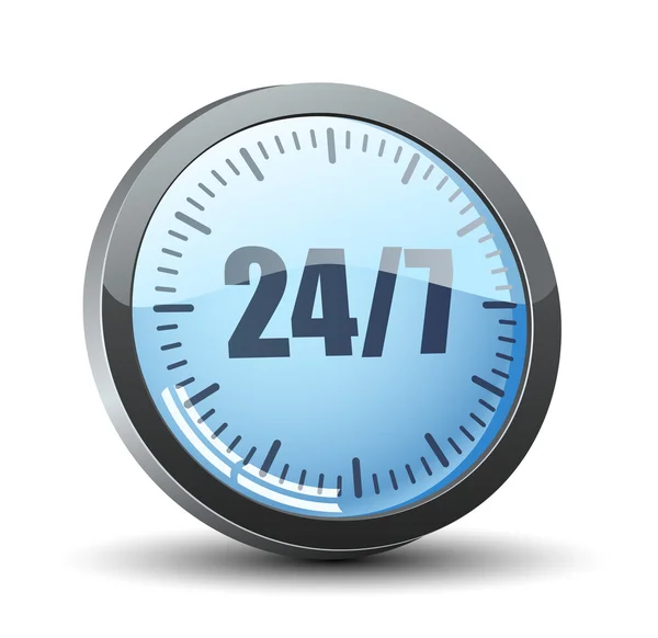 24 7 usługi przycisk — Wektor stockowy