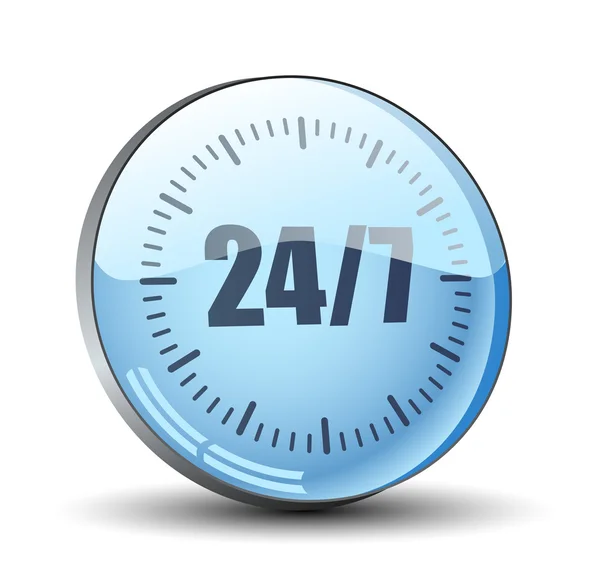 24 7 υπηρεσία κουμπί — Διανυσματικό Αρχείο