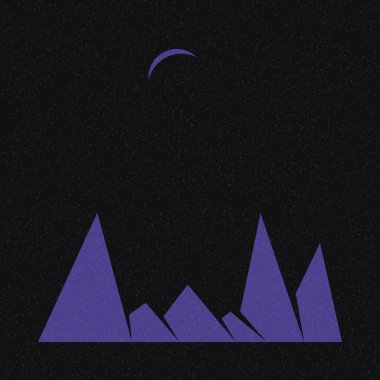 Geometrik Dağlar silüet manzara resmi, vektör illüstrasyonu