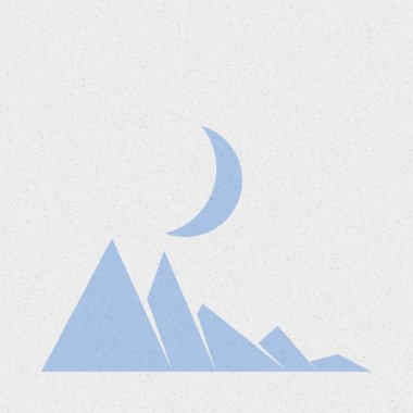 Geometrik Dağlar silüet manzara resmi, vektör illüstrasyonu