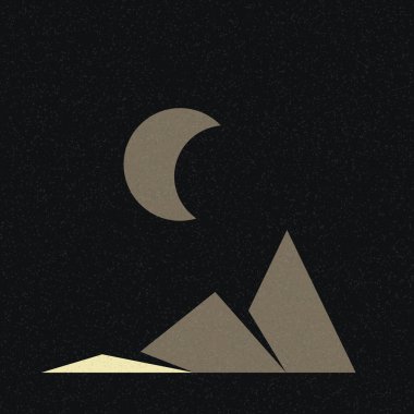 Geometrik Dağlar silüet manzara resmi, vektör illüstrasyonu