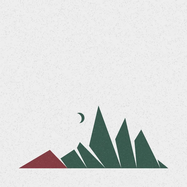 Geometriska Berg Silhuett Landskap Konst Affisch Vektor Illustration — Stock vektor