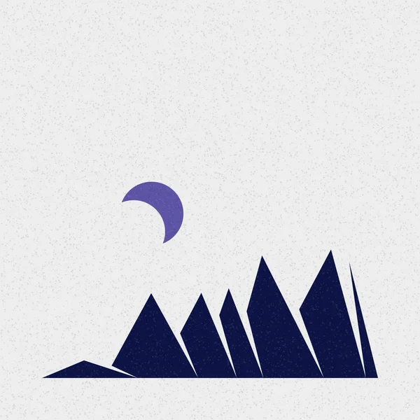 Geometrische Bergen Silhouet Landschap Kunst Poster Vector Illustratie — Stockvector