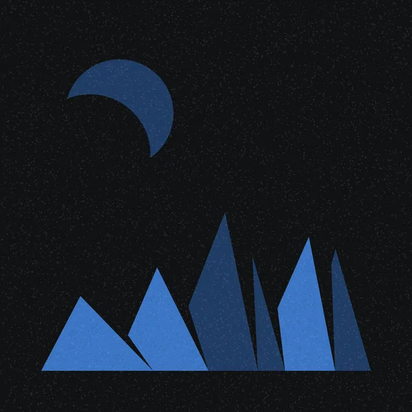 Geometric Mountains Silhouette Paesaggio Arte Poster Vettoriale Illustrazione — Vettoriale Stock