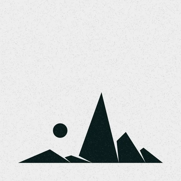 Geometric Mountains Silhouette Landscape Art Poster Vector Illustration — Stock Vector