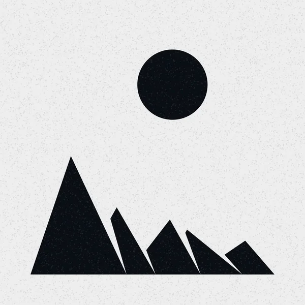 Montanhas Geométricas Silhueta Paisagem Arte Cartaz Ilustração Vetorial — Vetor de Stock