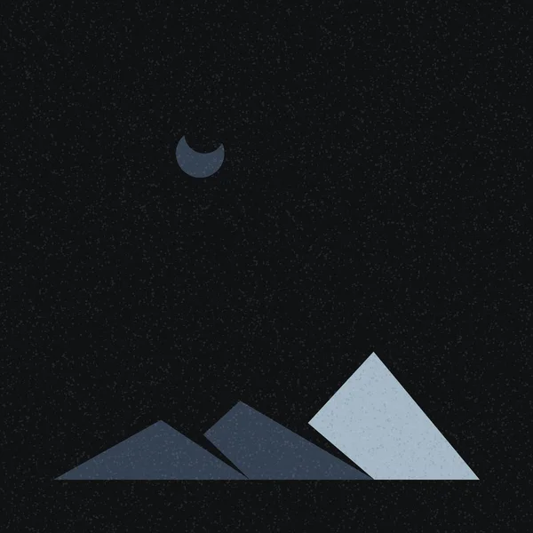 Geometric Mountains Silhouette Paesaggio Arte Poster Vettoriale Illustrazione — Vettoriale Stock