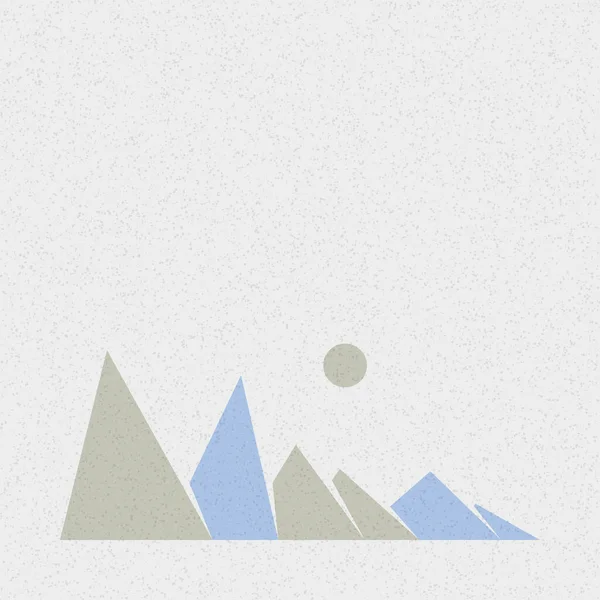Montagnes Géométriques Silhouette Paysage Affiche Art Illustration Vectorielle — Image vectorielle