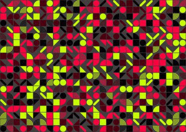 Soyut Geometrik Desen üretken hesaplama sanatı çizimi 