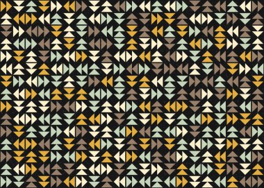 Üçgenli soyut geometrik desen, üretken hesaplama sanatı çizimi