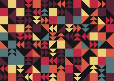 Soyut geometrik hesaplama deseni, vektör illüstrasyonu 