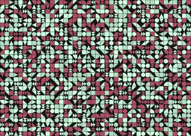 Soyut Geometrik Desen üretken hesaplama sanatı çizimi 