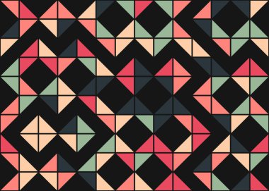 Soyut Geometrik Desen, üretken hesaplama sanatı çizimi 