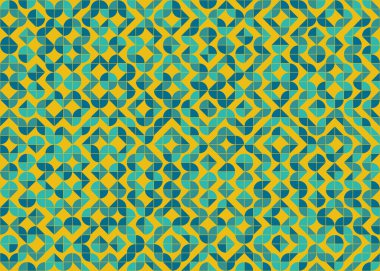 Soyut Geometrik Desen, üretken hesaplama sanatı çizimi 