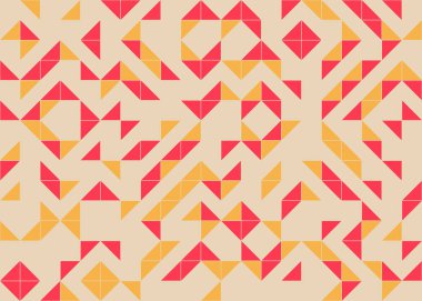 Soyut Geometrik Desen, üretken hesaplama sanatı çizimi 