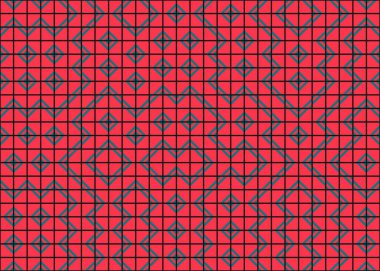 Soyut Geometrik Desen, üretken hesaplama sanatı çizimi 