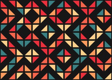 Soyut Geometrik Desen, üretken hesaplama sanatı çizimi 