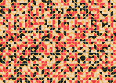 Soyut Geometrik Desen, üretken hesaplama sanatı çizimi 