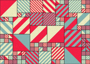 Soyut geometrik hesaplama deseni, vektör illüstrasyonu    