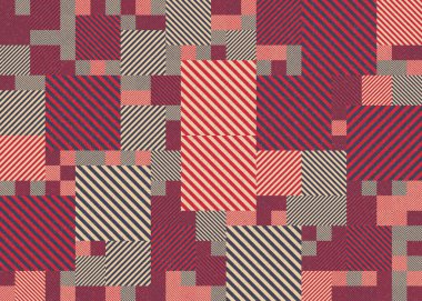 Soyut geometrik hesaplama deseni, vektör illüstrasyonu    