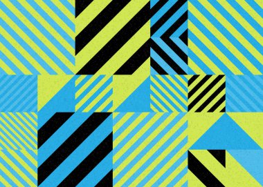 Soyut geometrik hesaplama deseni, vektör illüstrasyonu    