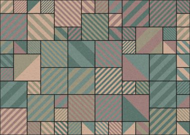 Soyut geometrik hesaplama deseni, vektör illüstrasyonu 