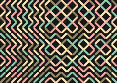 Soyut Geometrik Desen üretken hesaplama sanatı çizimi 