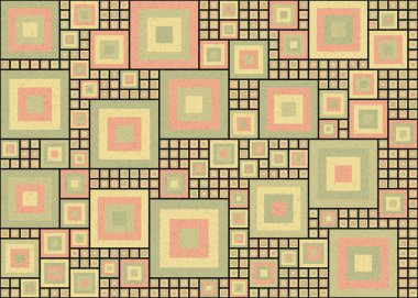 Soyut Geometrik Desen, üretken hesaplama sanatı çizimi  