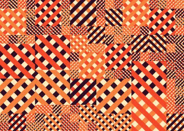 Soyut Geometrik Desen, üretken hesaplama sanatı, vektör illüstrasyonu 