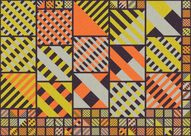 Soyut Geometrik Desen, üretken hesaplama sanatı, vektör illüstrasyonu 