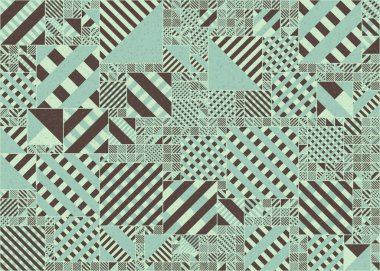 Soyut Geometrik Desen, üretken hesaplama sanatı, vektör illüstrasyonu 