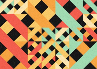 Soyut Geometrik Desen, üretken hesaplama sanatı, vektör illüstrasyonu 