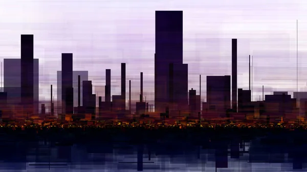 Morning City Landschap Abstracte Generatieve Kunst Illustratie — Stockfoto