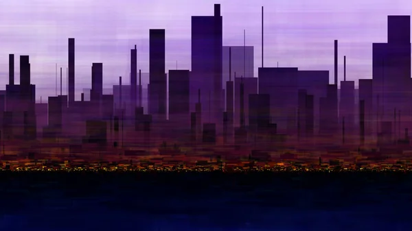 Morning City Landscape Abstract Generative Art Illustration — Foto Stock