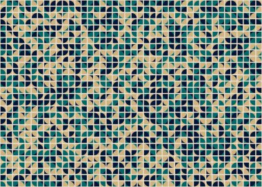 Soyut Geometrik Desen, üretken hesaplama sanatı, vektör illüstrasyonu 