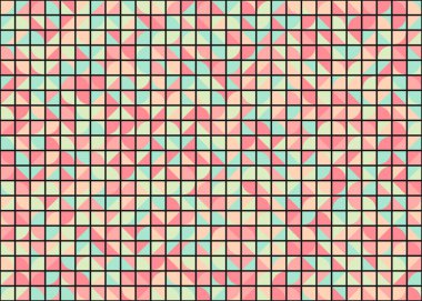 Soyut Geometrik Desen, üretken hesaplama sanatı, vektör illüstrasyonu  