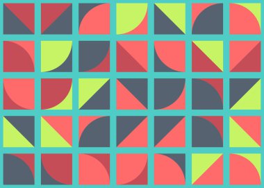 Soyut Geometrik Desen, üretken hesaplama sanatı, vektör illüstrasyonu 