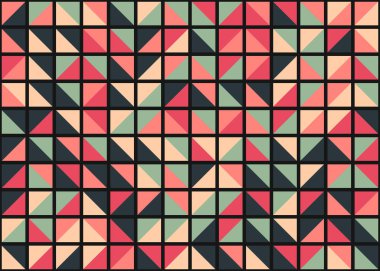 Soyut Geometrik Desen, üretken hesaplama sanatı, vektör illüstrasyonu 