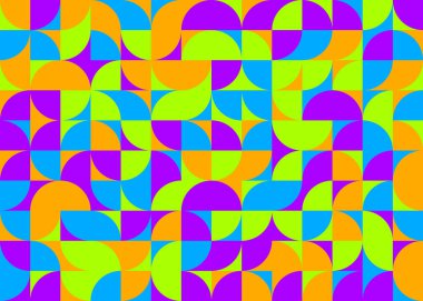 Soyut Geometrik Desen, üretken hesaplama sanatı, vektör illüstrasyonu 